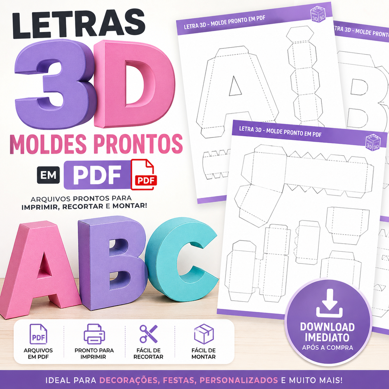 Exemplo de Letras 3D